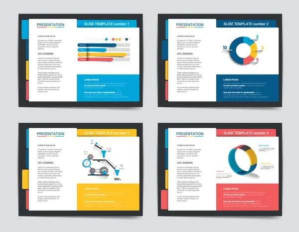 Präsentationsvorlagen. Infografiken für Prospekt, Poster, Folie, Magazin, Buch, Broschüre, Website, Druck. — Stockvektor