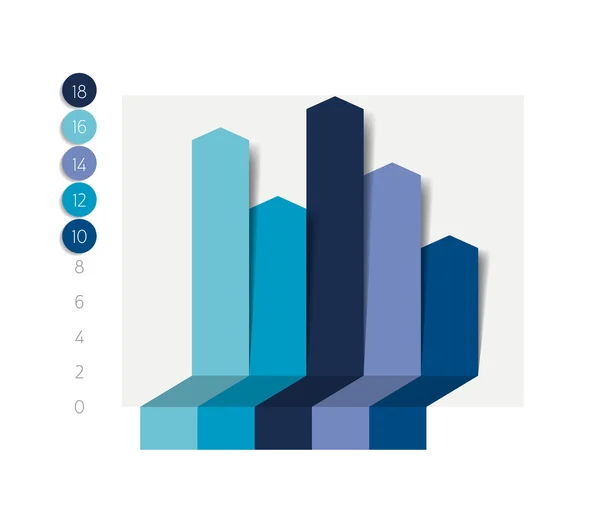 Cuadro plano, gráfico con efecto de sombras. Simplemente el color editable. Elementos de infografía . — Archivo Imágenes Vectoriales