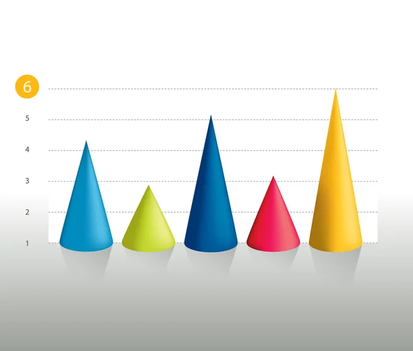 Diagrama de cono de infografía 3D, gráfico. Información barra gráfica . — Archivo Imágenes Vectoriales