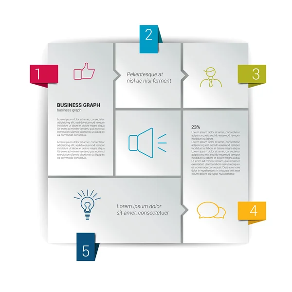 Vak diagram voor infographics. Diagram van de websjabloon. Vector regeling. — Stockvector