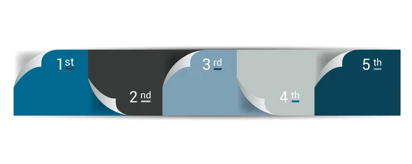 Nummeriertes Schrittdiagramm. Infografik flache Registerkarte. — Stockvektor