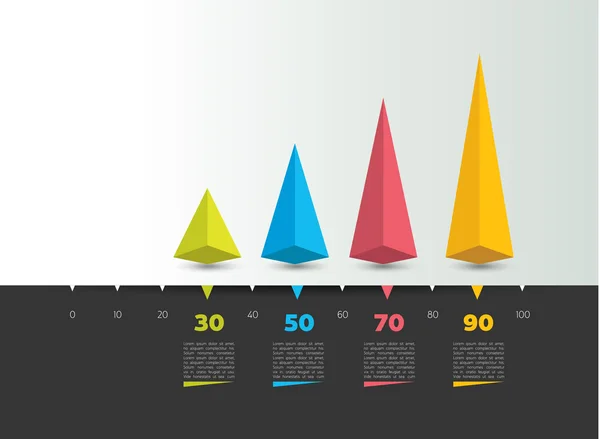 Time line color template. Horizontal line. Vector infographic illustration. — Stok Vektör