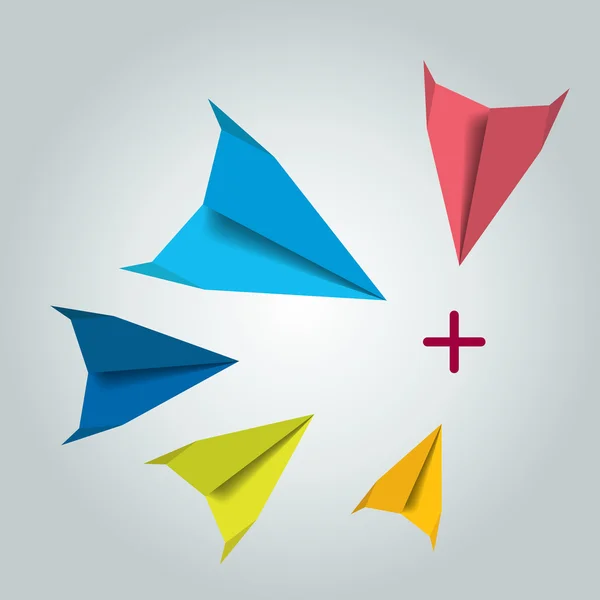 Paper fly vector concept. — Stock Vector