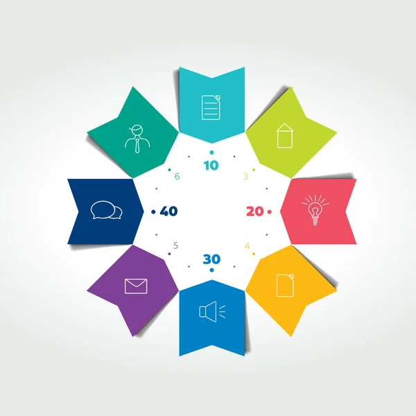 3D Business Circle Farbpfeile Infografik. Diagramm kann für Präsentation, Zahlenoptionen, Workflow-Layout, Zeitachse, Diagramm, Schema verwendet werden. Vektor. — Stockvektor