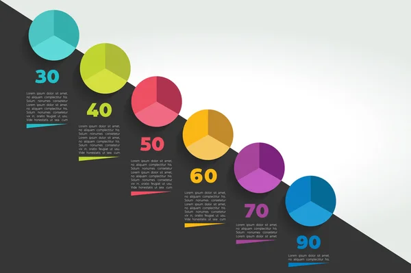 Banner de línea de tiempo de infografía. Plantilla de informe paso a paso. Vector. — Archivo Imágenes Vectoriales