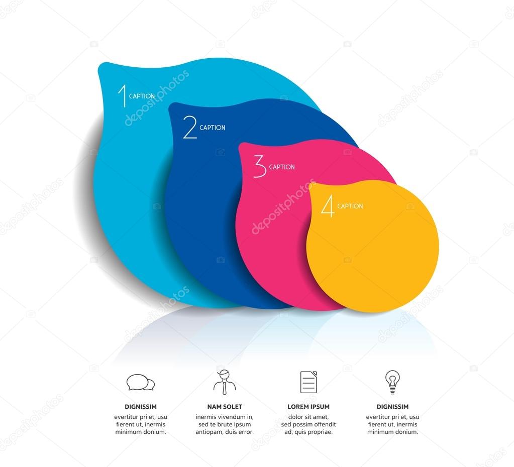 Circle infographics options banner, template, scheme, chart. Four step design. Vector illustration.