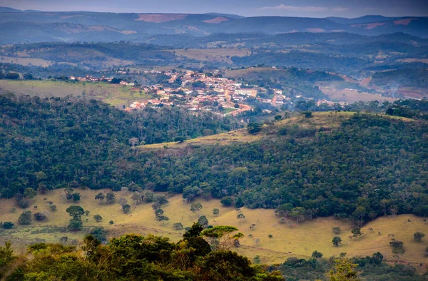 Brasil País Lado Minas Gerais Vista Panorâmica Pequena Cidade — Fotografia de Stock