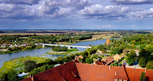 Vista Panorâmica Zulawy Castelo Dos Cavaleiros Teutônicos Malbork Polônia — Fotografia de Stock