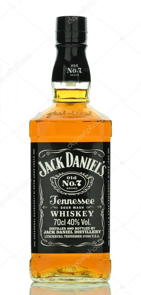 CIRCA MARCH 2016 - GDANSK: Bottle of Jack Daniels whiskey isolated on white background. Jack Daniels sour mash whiskey has been distilled in Tennessee USA since 1866