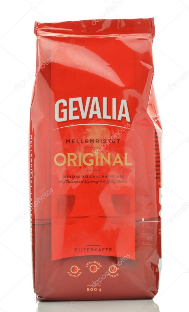 CIRCA MARCH 2016 - GDANSK: Gevalia Original coffee isolated on white background. Gevalia was founded in 1853 in Gavle in Sweden and it is the largest coffee roastery in Scandinavia.