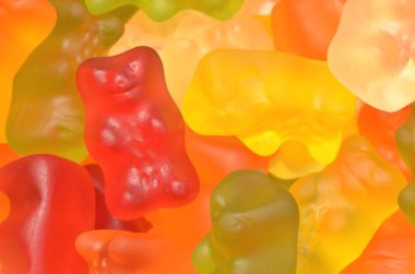 Renkli Haribo sakızlı ayılar closeup. 