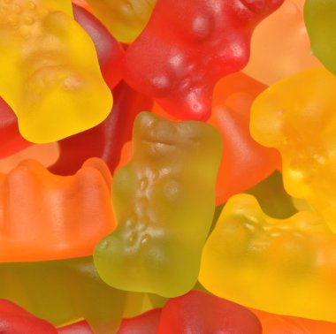 Renkli Haribo sakızlı ayılar closeup. 
