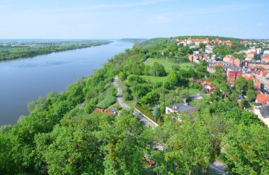 pitoresk cityscape grudziadz Polonya Vistula Nehri üzerinde