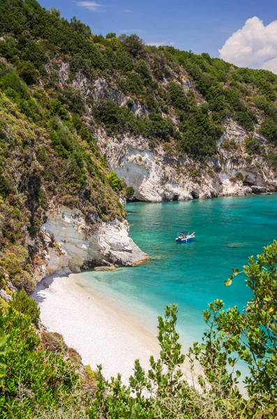 Praia Areia Pitoresca Xigia Costa Nordeste Ilha Zakynthos Grécia — Fotografia de Stock