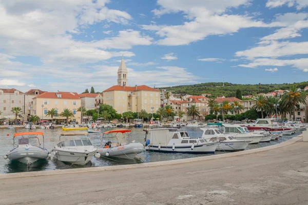 Vieille Ville Pittoresque Supetar Supetar Est Grande Ville Île Brac — Photo