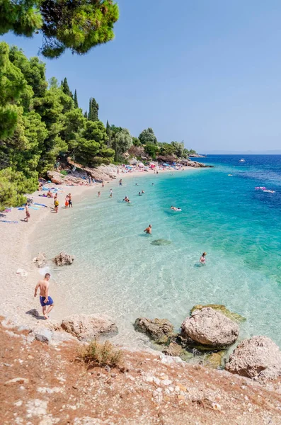 Pintoresca Playa Guijarros Pueblo Murvica Murvica Encuentra Costa Sur Isla — Foto de Stock