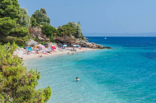 Festői Kavicsos Strand Murvica Faluban Murvica Található Déli Partján Brac — Stock Fotó