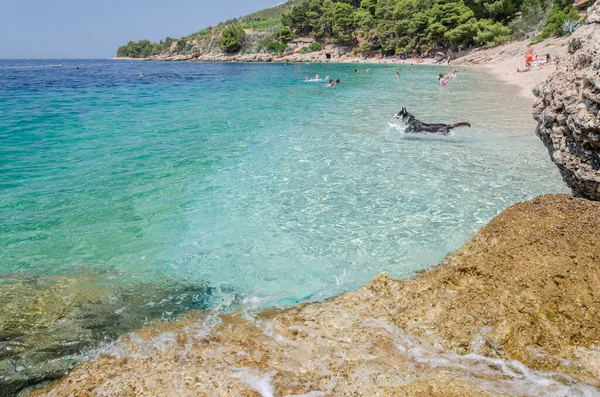 Pintoresca Playa Guijarros Pueblo Murvica Murvica Encuentra Costa Sur Isla — Foto de Stock