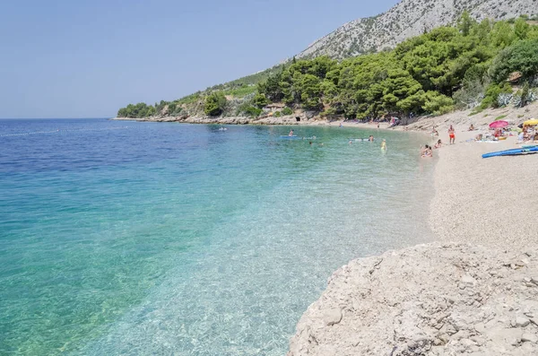 Pintoresca Playa Guijarros Pueblo Murvica Murvica Encuentra Costa Sur Isla —  Fotos de Stock