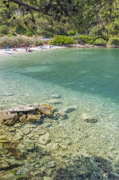 位于克罗地亚布拉克岛北岸的斯普利特斯卡附近的风景如画的卵石Zastup海滩 — 图库照片