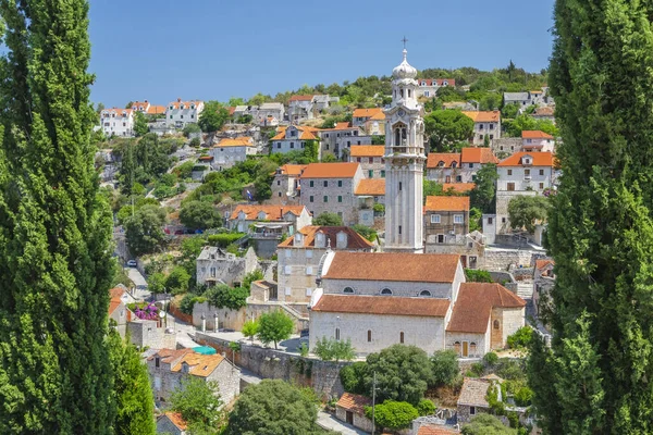 Naturskön Utsikt Över Lozisca Byn Som Ligger Väster Brac Kroatien — Stockfoto