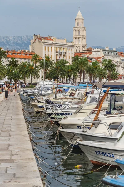 Vista Pitoresca Riva Promenade Split Split Maior Cidade Costeira Croácia — Fotografia de Stock