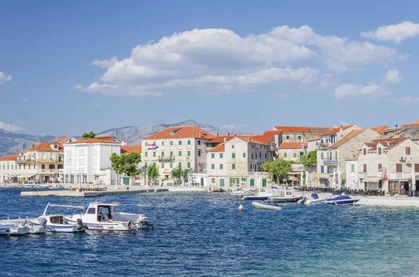 Picturesque Bay Old Town Postira Postira Lies Northern Coast Brac — Stock Photo, Image