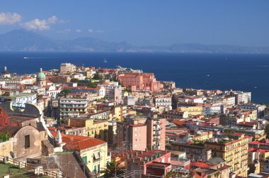 İtalya 'nın Napoli, Campania bölgesinin resimli yaz manzarası