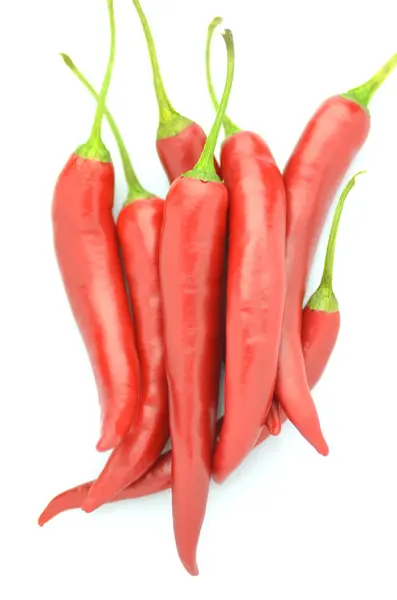 Red hot chilli peppers isolated on white background — Stock Photo, Image