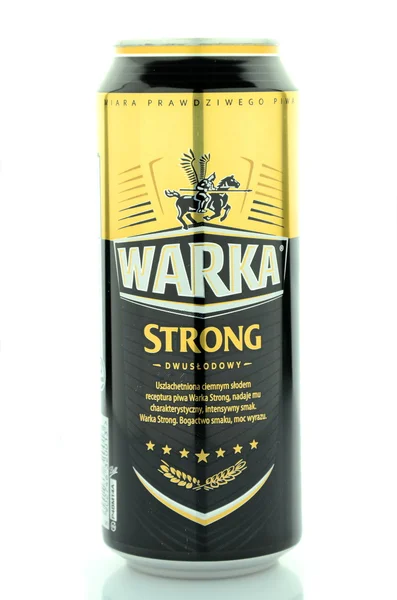Warka strong beer isolated on white background. — Stock Photo, Image