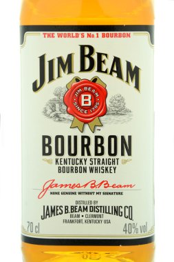 Jim Beam bourbon whiskey isolated on white background clipart