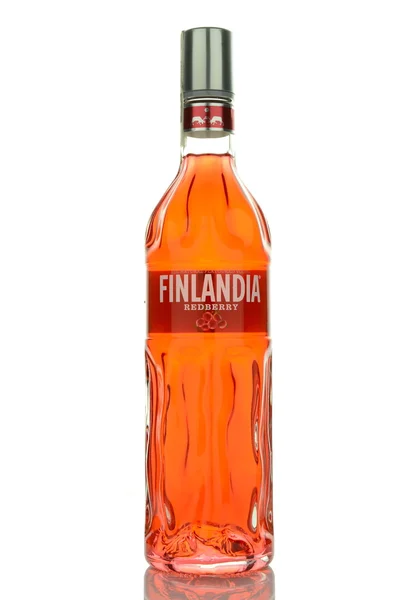 Finlandia redberry vodka isolated on white background. — Stock Photo, Image