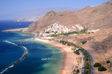 Muhteşem San Andres Köyü ve Teresitas beach adada Tenerife, İspanya