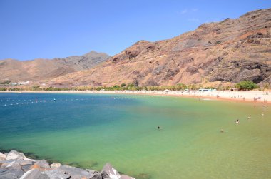 Pitoresk muhteşem Teresitas sahil adada Tenerife, İspanya