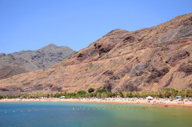 Pitoresk muhteşem Teresitas sahil adada Tenerife, İspanya