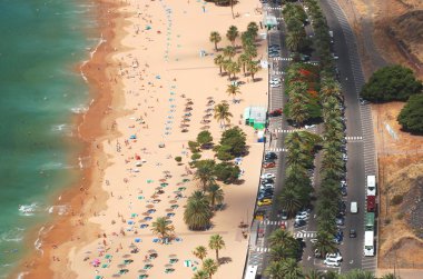 Pitoresk muhteşem Teresitas sahil adada Tenerife, İspanya