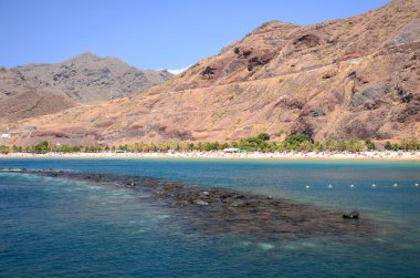 Pitoresk muhteşem Teresitas sahil adada Tenerife, İspanya
