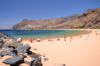 Pitoresk muhteşem Teresitas sahil adada Tenerife, İspanya