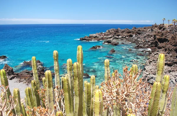 テネリフェ島、スペインのプラヤ ・ デ ・ San Juan で豪華な青緑色の岩湾 — ストック写真