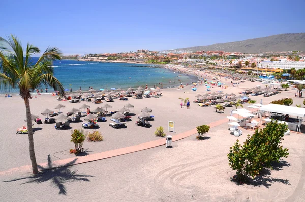 Hermosa playa de arena de Torviscas en Adeje en Tenerife, España —  Fotos de Stock