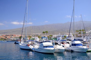 Tekneler ve yatlar Puerto kolon yacht Club Costa Adeje Tenerife adasında