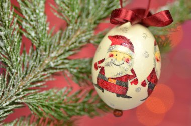 Noel önemsiz şey Dekupaj tekniği bokeh arka planda yapılmıştır