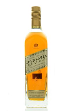 Johnnie Walker Gold Label blended whisky isolated on white background