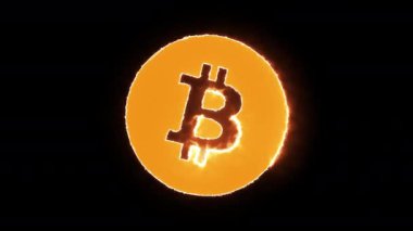 bitcoin sembol siyah arka plan üzerine