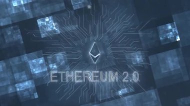 ethereum, abstract technology background, modern virtual computer concept. 3d rendering