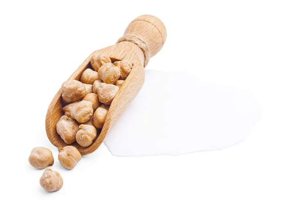 Dried white chickpeas on white background — 图库照片