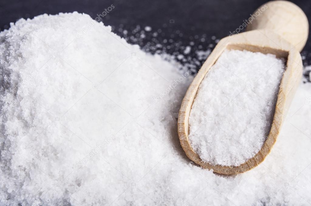 Wooden shovel with  Sea salt