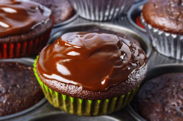 Primer plano de magdalena de chocolate — Foto de Stock