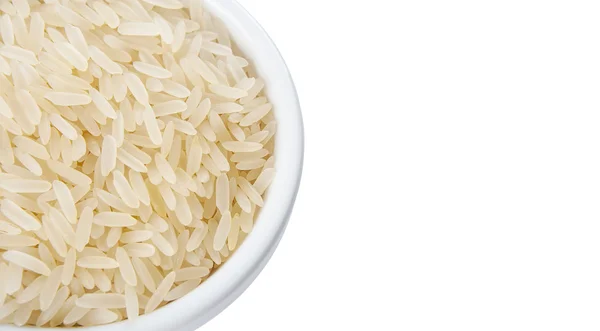 Рис у білій мисці — стокове фото