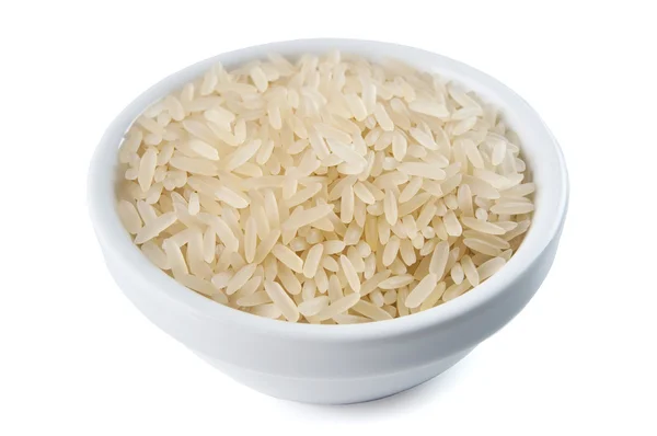 Arroz em uma tigela branca — Fotografia de Stock